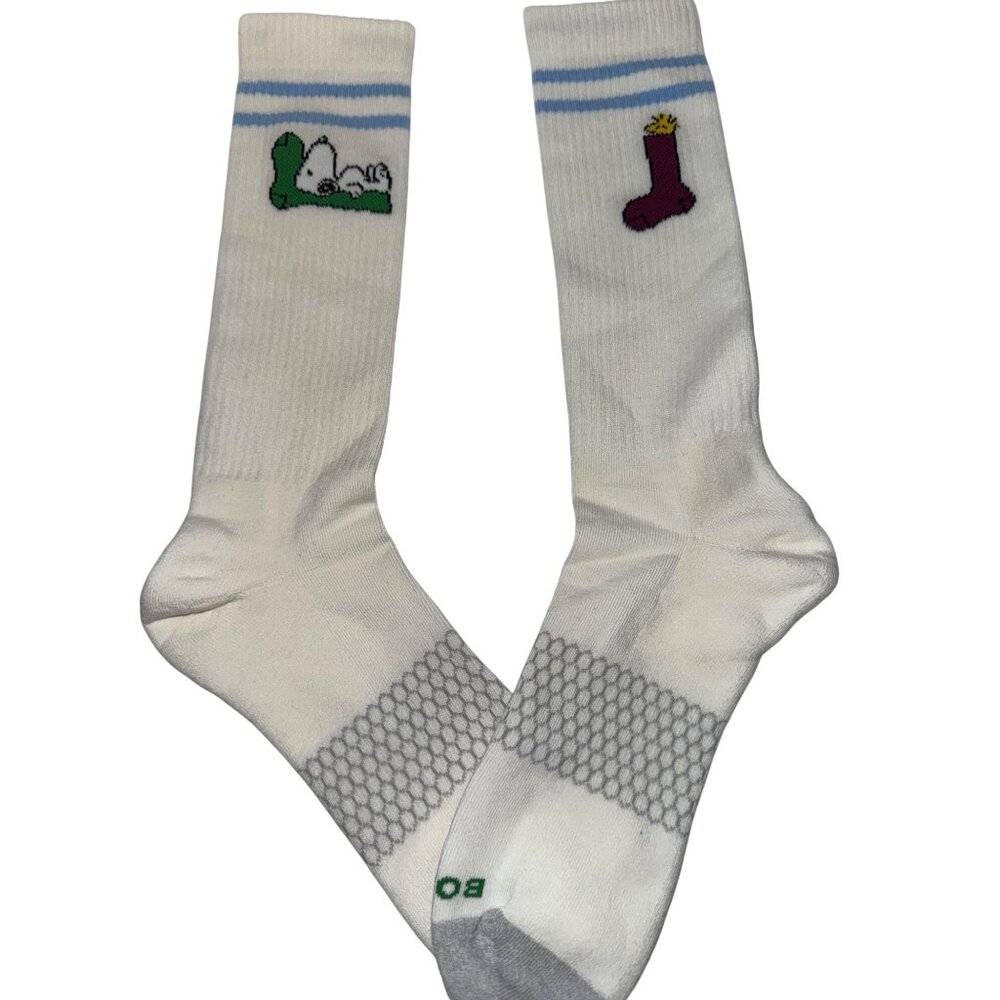Bombas Socks  x Peanuts Snoopy Woodstock Long Crew White XL Size 13 -17 Unisex